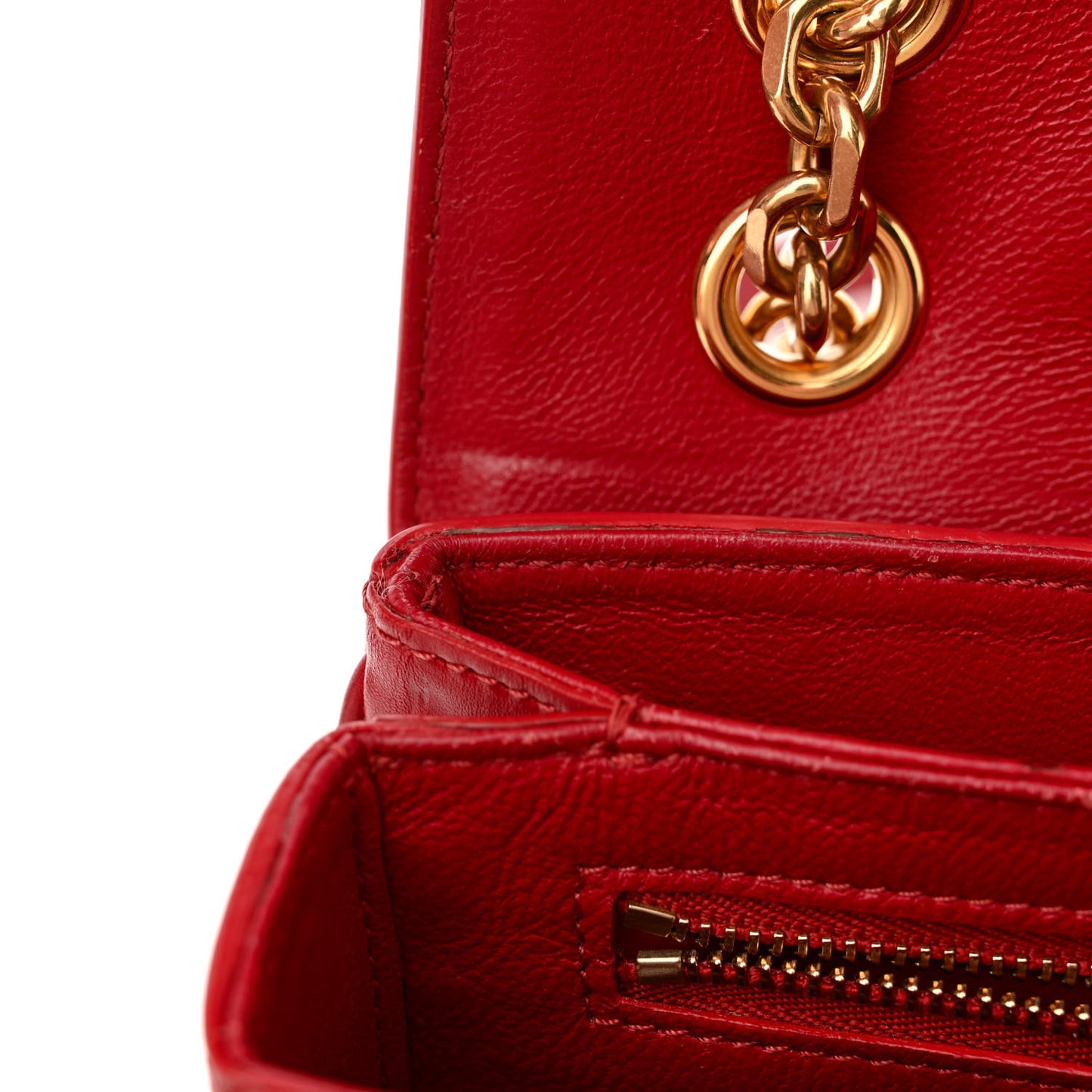 Shiny Calfskin Medium C Bag Red