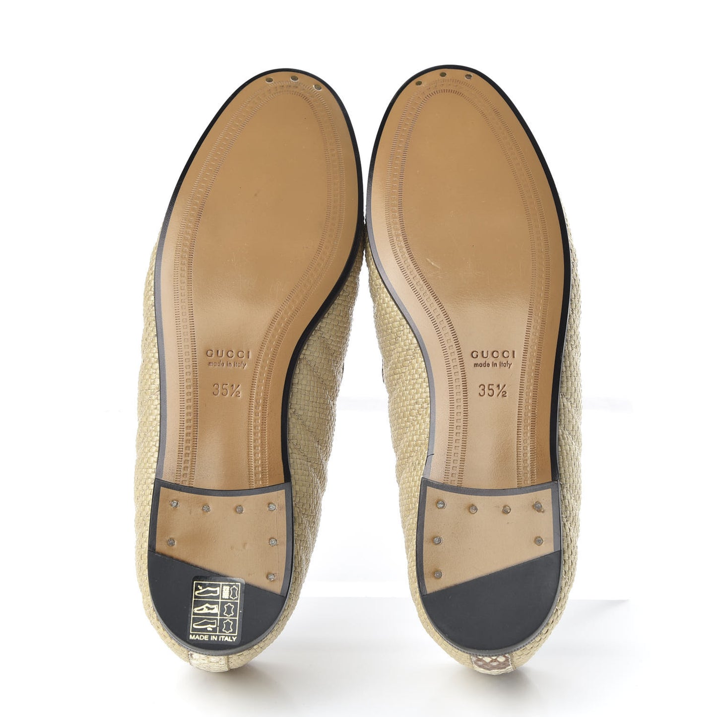 Raffia Elaphe Matelasse Horsebit Womens Jordaan Loafers 35.5 Natural Cream Brown