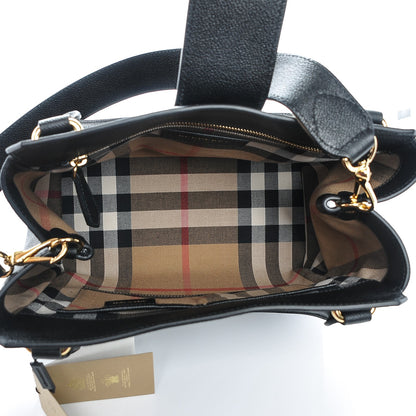 Burberry Soft Grain Calfskin Medium Buckle Tote Black 5 of 7