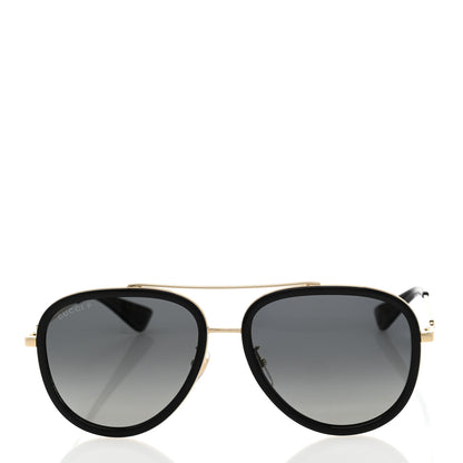 Gucci Aviator Sunglasses GG0062S Black Gold 2 of 7