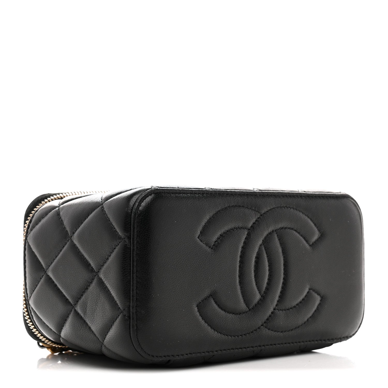 Chanel Lambskin Quilted Small CC Vanity Case Black 4 of 14