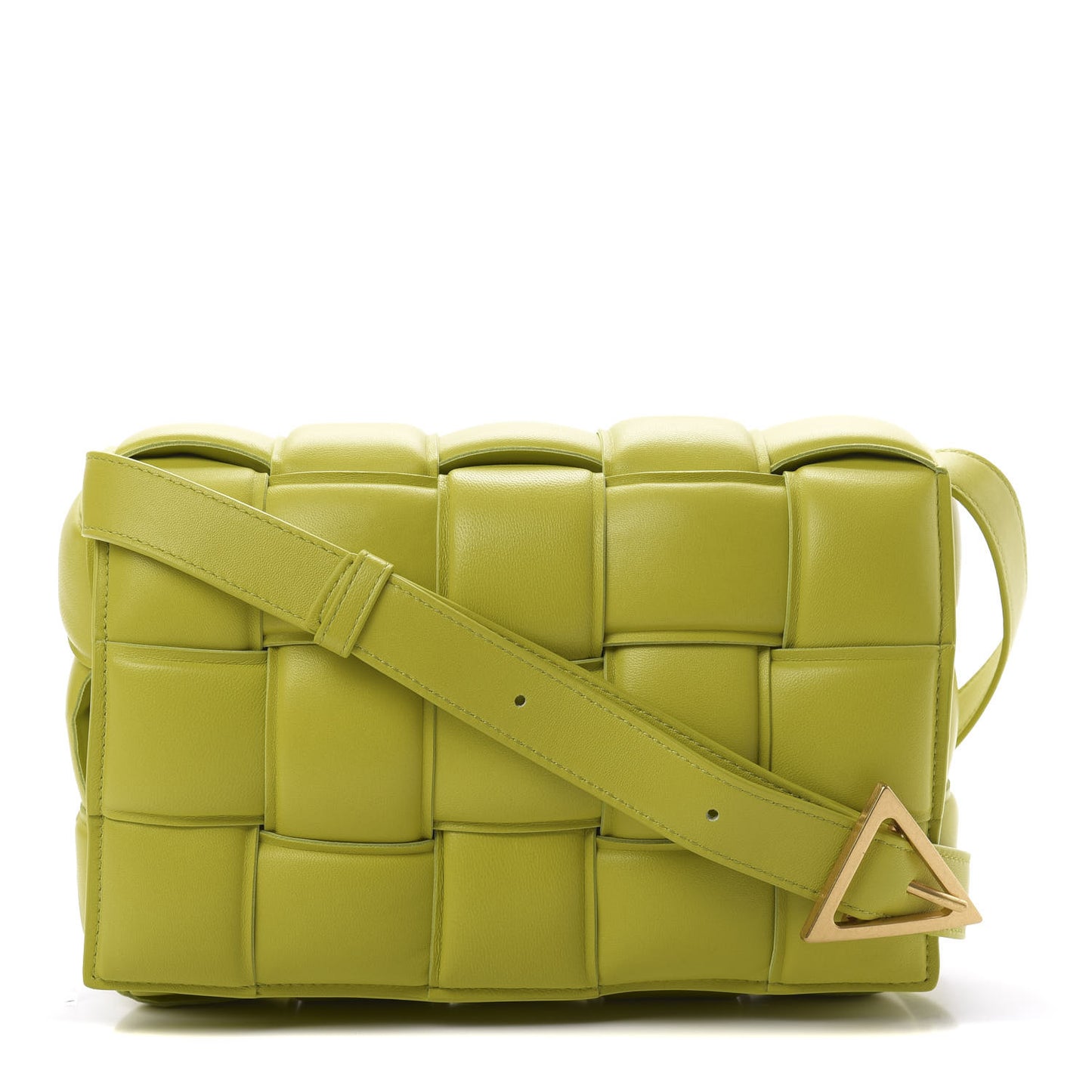 Nappa Maxi Intreccio Padded Cassette Crossbody Bag Kiwi