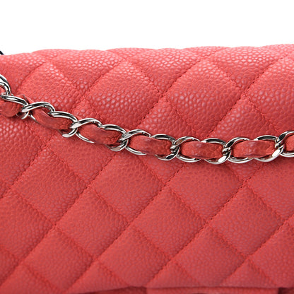 Chanel Iridescent Caviar Quilted Medium Double Flap Red 15 of 15