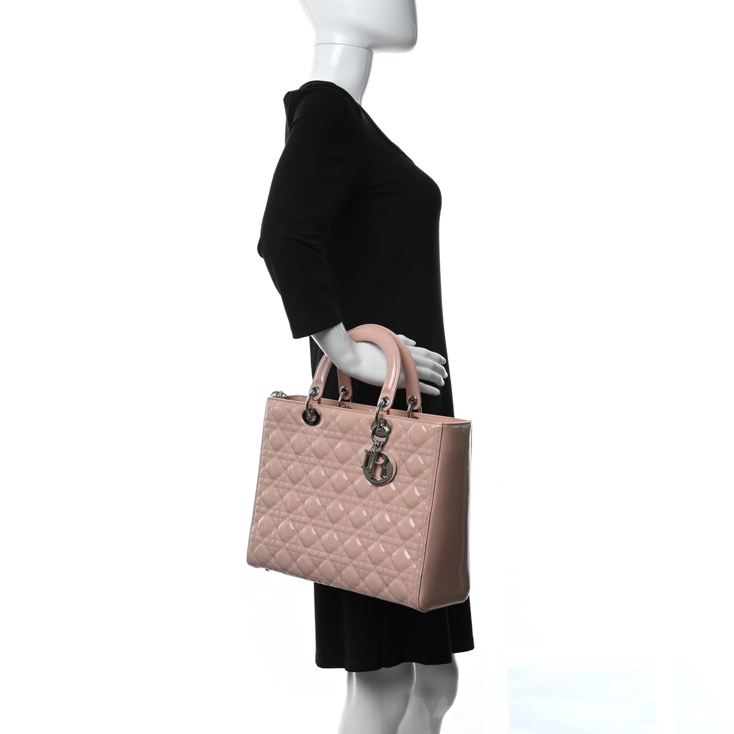 Patent Cannage Large Lady Dior Pink