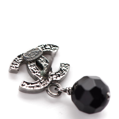 Chanel Ruthenium Bead CC Drop Earrings Black 4 of 4