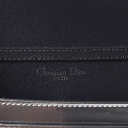 Christian Dior Metallic Patent Micro-Cannage Diorama Wallet on Chain Pouch Silver 10 of 11