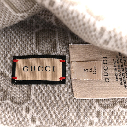 Gucci Wool GG Monogram Fog Tricot Beanie Hat S Mauve Beige 5 of 5