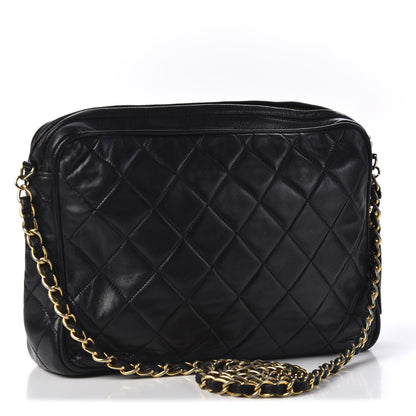 Chanel Lambskin Quilted CC Tassel Camera Case Black 2 of 12