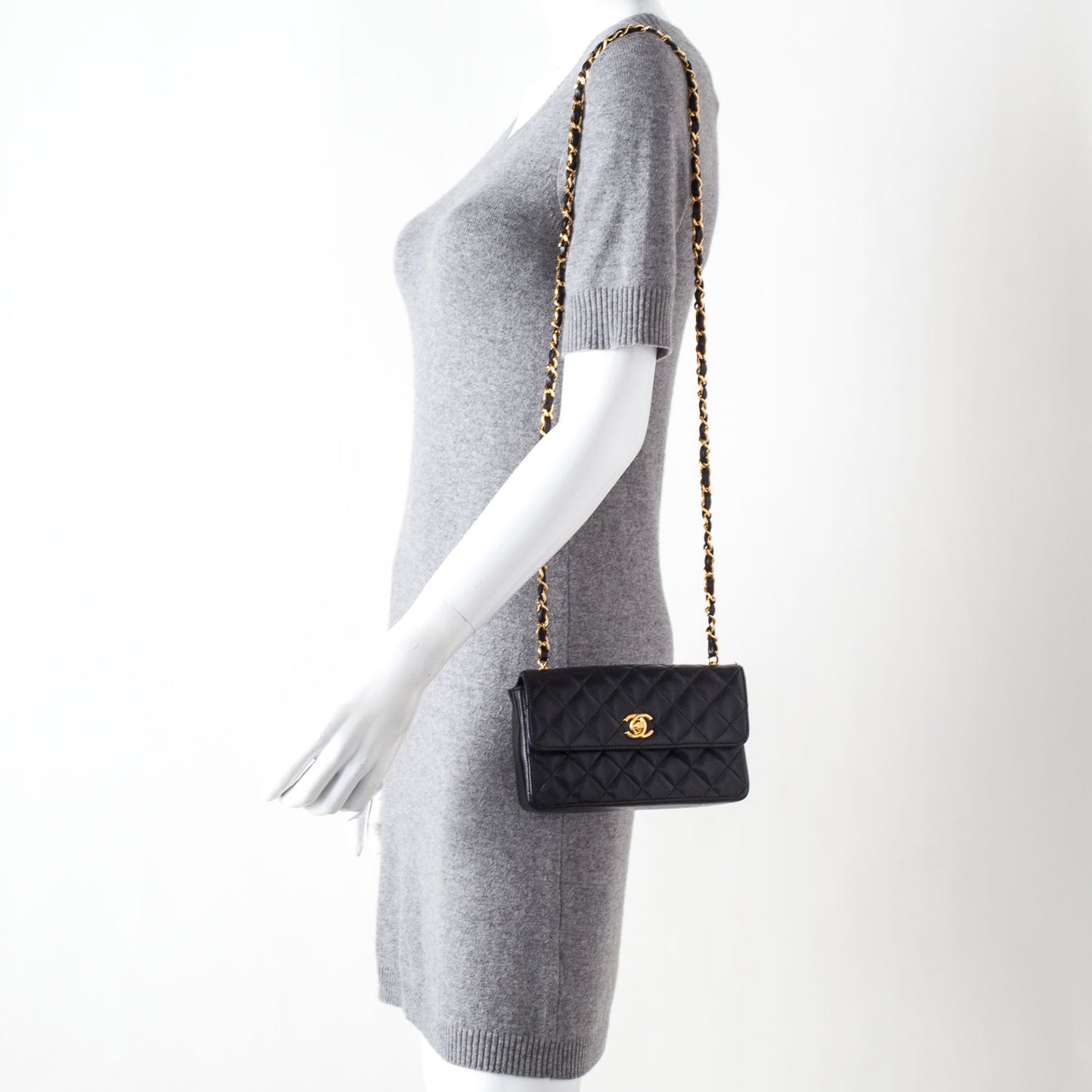 Lambskin Quilted Mini Flap Black