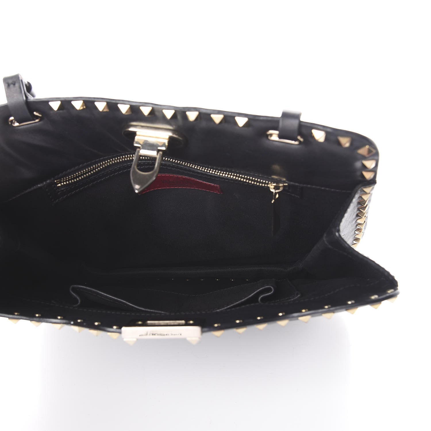 Valentino Garavani Vitello Rockstud Shoulder Satchel Black 4 of 7