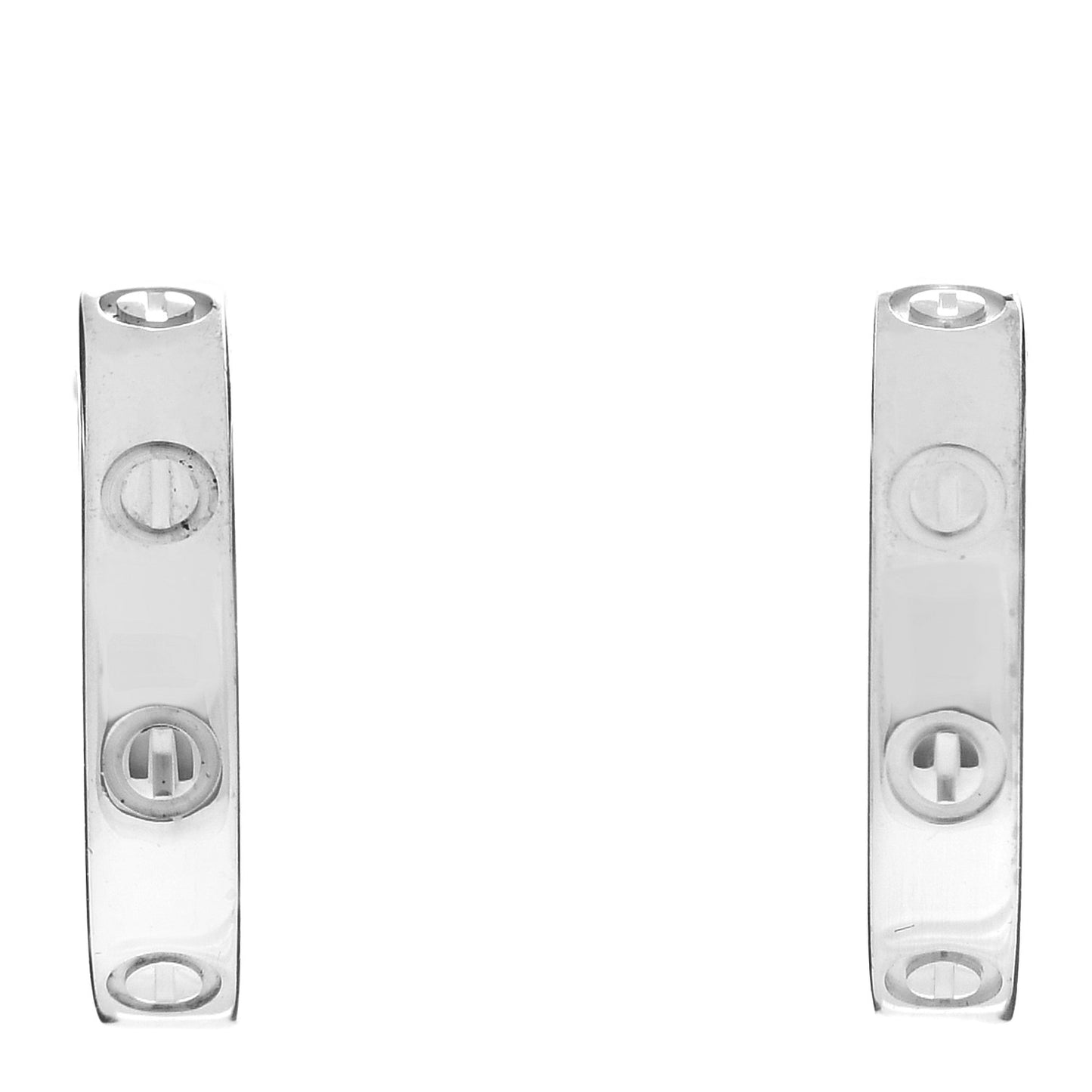 18K White Gold Small LOVE Hoop Earrings