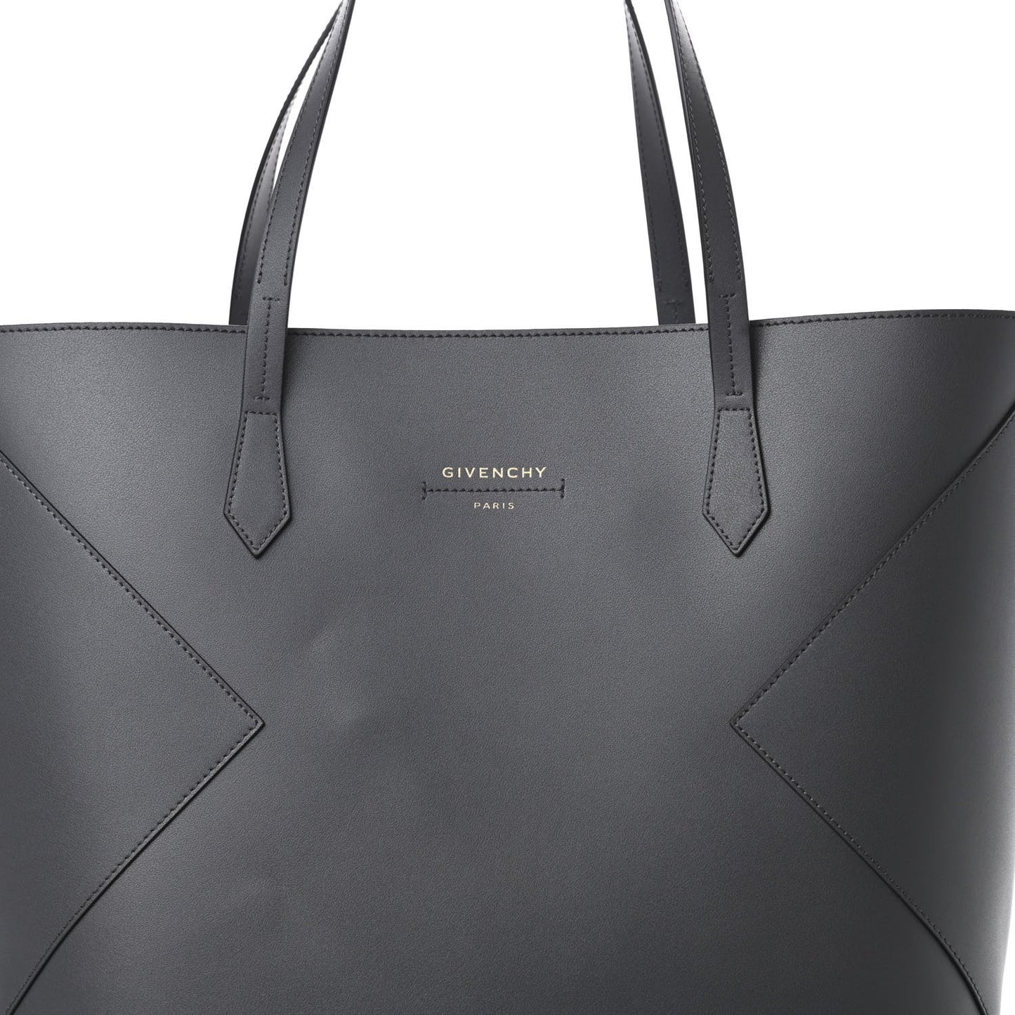 Smooth Calfskin Wing Shopper Tote Grey White