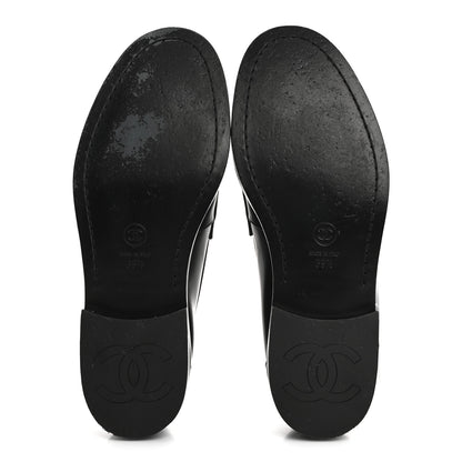 Chanel Shiny Calfskin CC Loafers Black White 39.5 Black White 6 of 9
