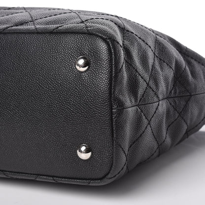 Chanel Grained Calfskin Quilted Small Daily Shopping Tote Black 9 of 9