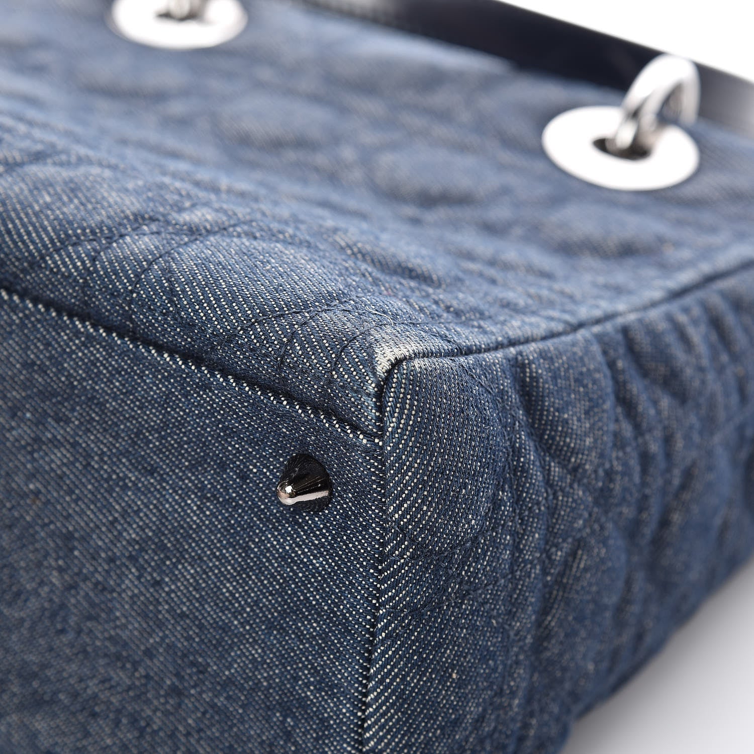Christian Dior Denim Cannage Medium Lady Dior Blue 12 of 16