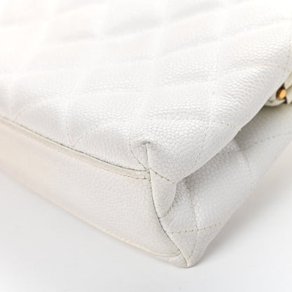 Chanel Caviar Quilted Kisslock Frame Bag White 11 of 18