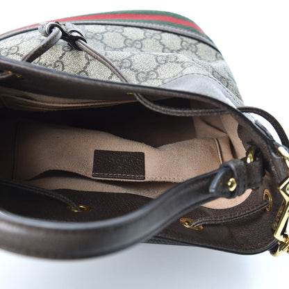 Gucci GG Supreme Monogram Web Small Ophidia Bucket Bag Brown 4 of 11