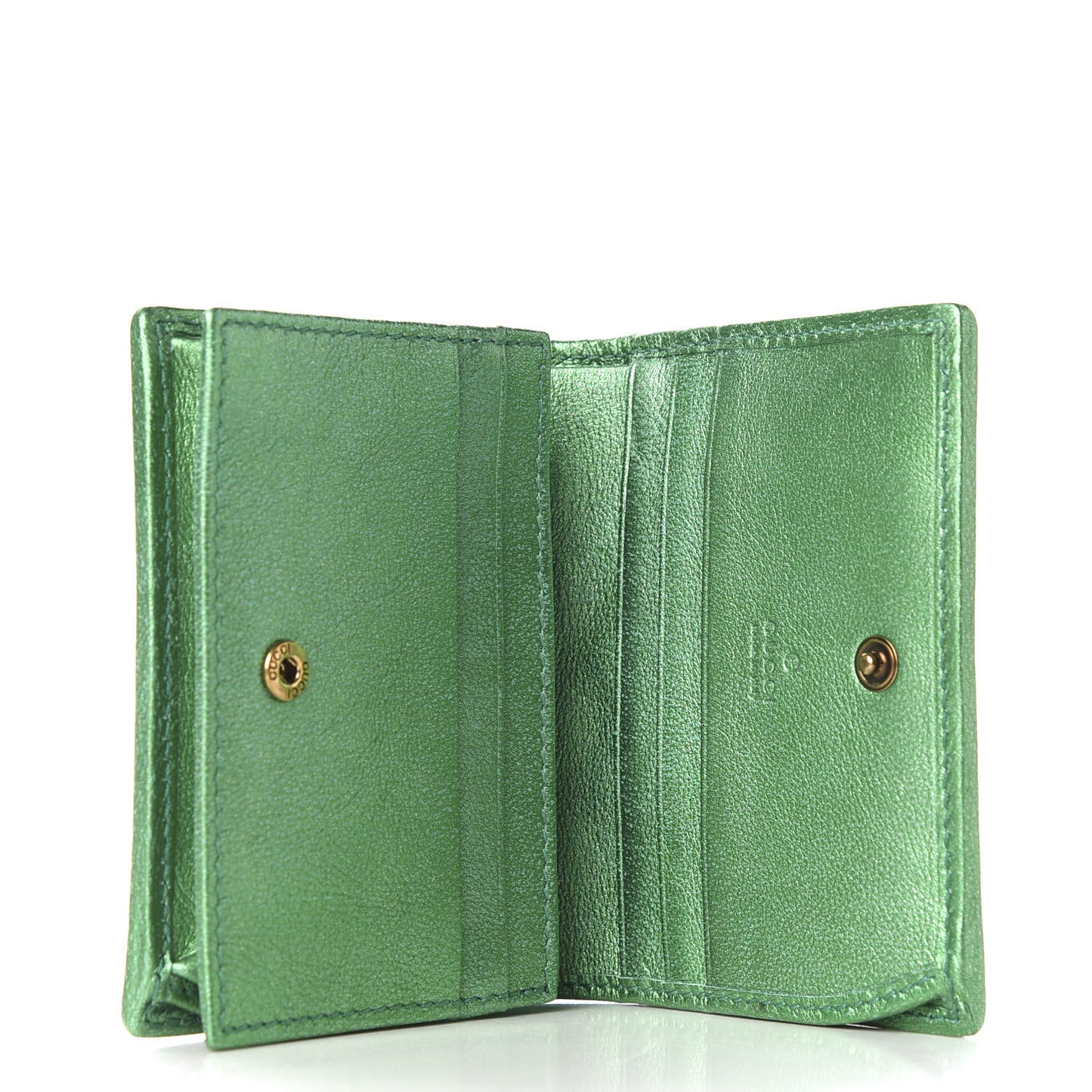 Laminated Nappa Trapuntata Zumi Card Case Jasmine Green