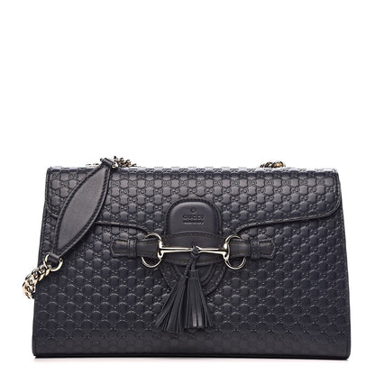 Gucci Soft Microguccissima Medium Emily Chain Shoulder Bag Blue 1 of 11