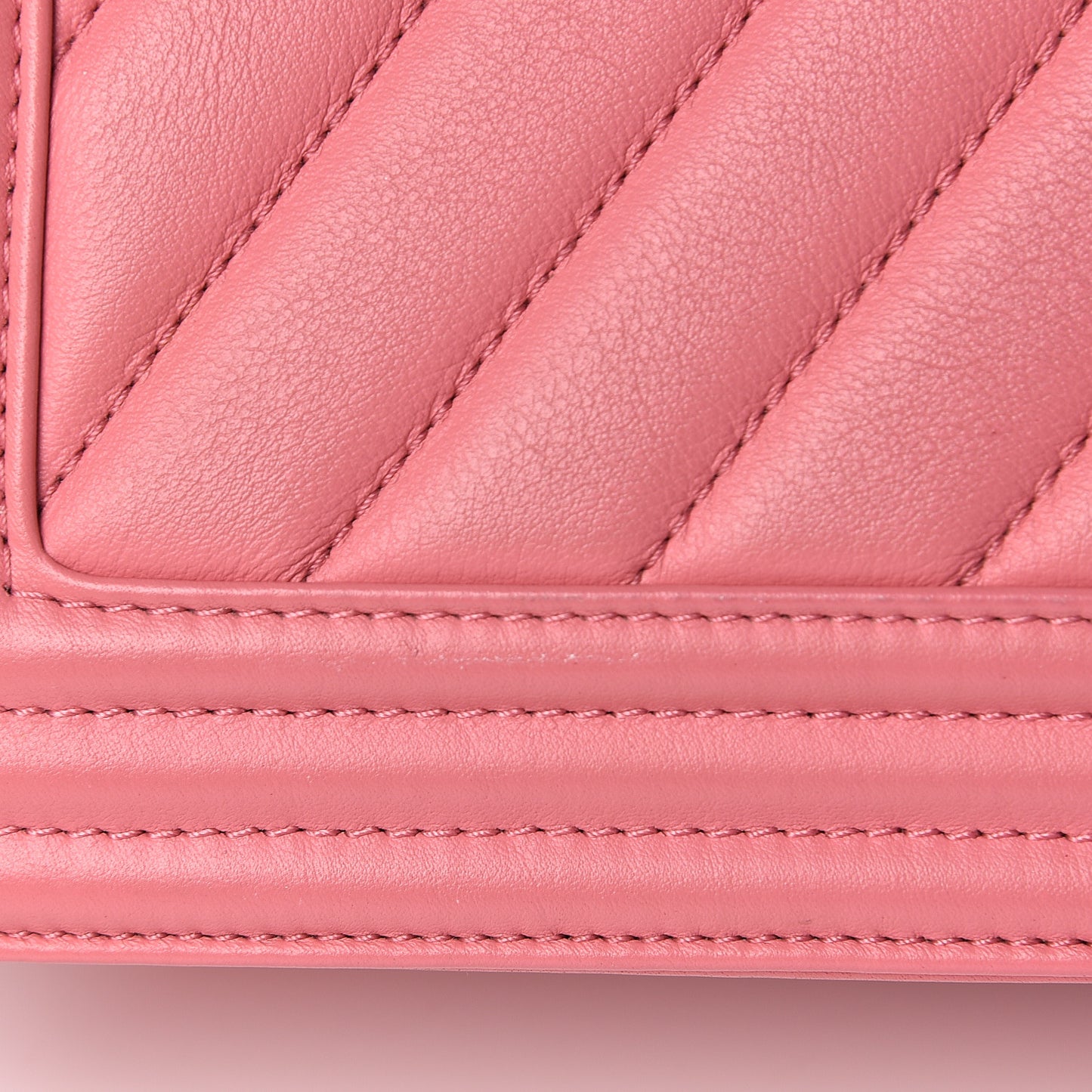 Calfskin Chevron Quilted Medium Boy Flap Pink