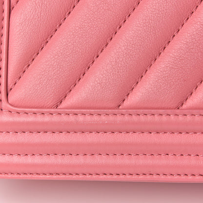 Chanel Calfskin Chevron Quilted Medium Boy Flap Pink 11 of 16