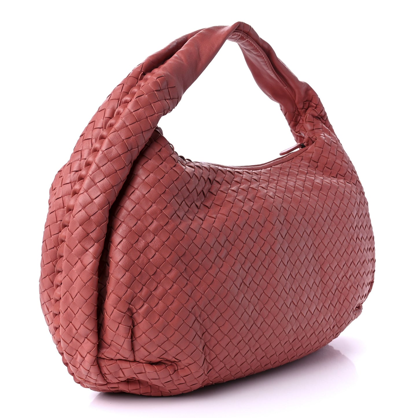 Nappa Intrecciato Medium Belly Veneta Hobo Corallo