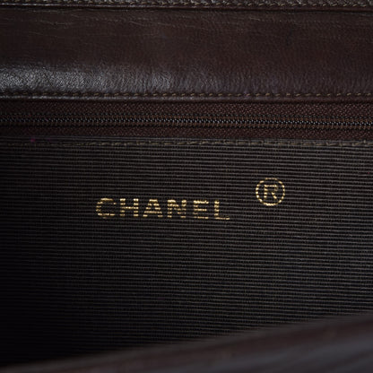 Chanel Lambskin Diagonal Quilted Small Single Flap Brown 6 of 8