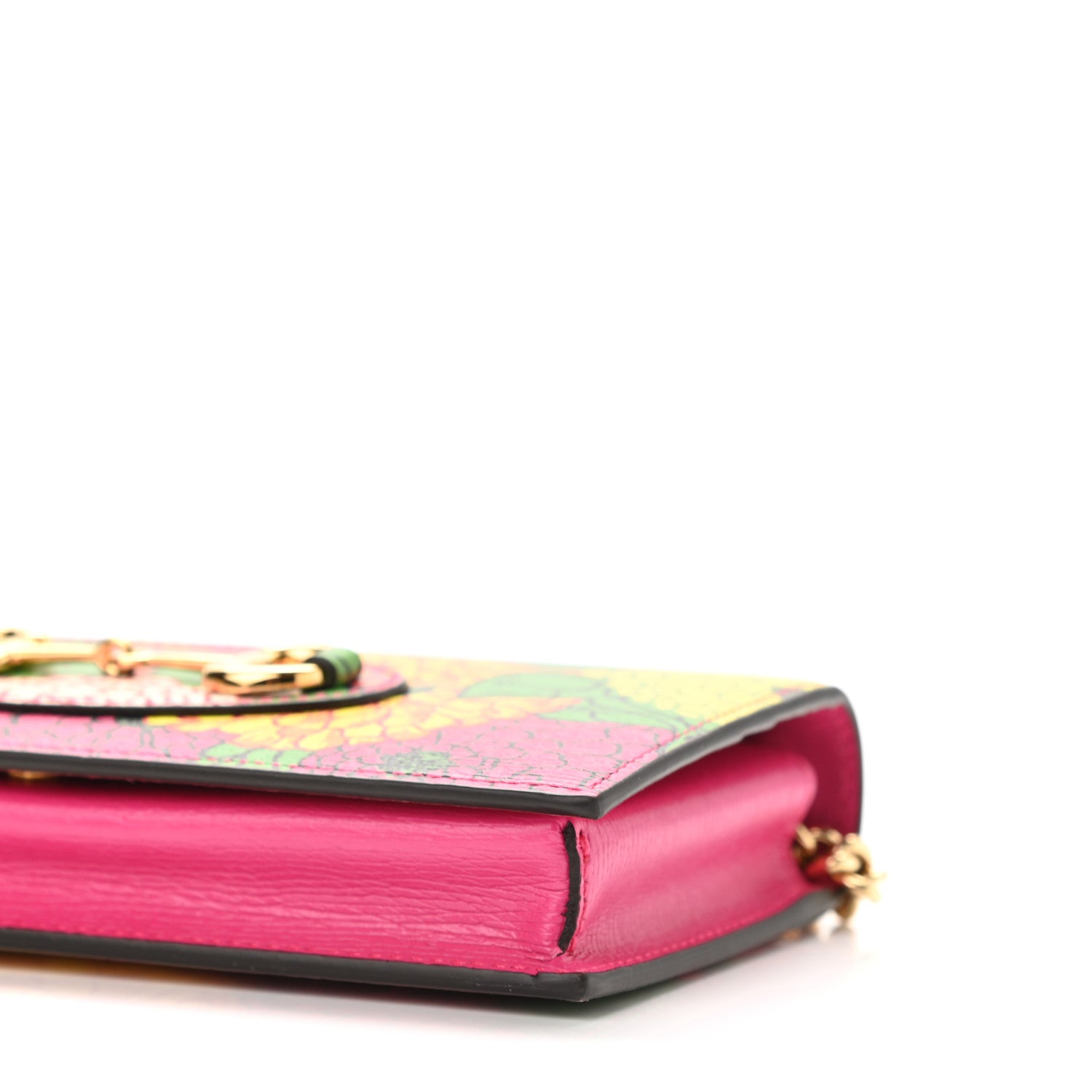 Gucci X KEN SCOTT Shangai Calfskin Pomponica Print Horsebit 1955 Wallet On Chain Multicolor Fuxia Pompon 9 of 10