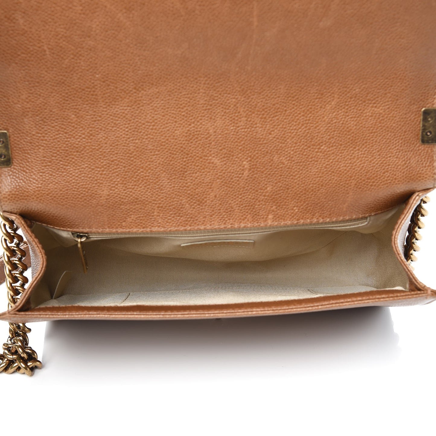 Caviar Quilted New Medium Boy Flap Brown