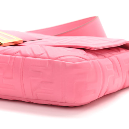 Fendi Nappa FF 1974 Embossed Large Baguette Rosa Fluo 10 of 10