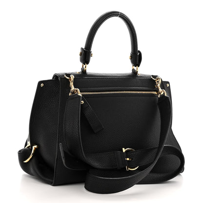 Salvatore Ferragamo Grained Calfskin Sofia Satchel Black 3 of 9