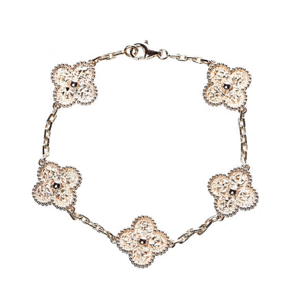 Van Cleef & Arpels 18K Rose Gold 5 Motifs Vintage Alhambra Bracelet 1 of 3