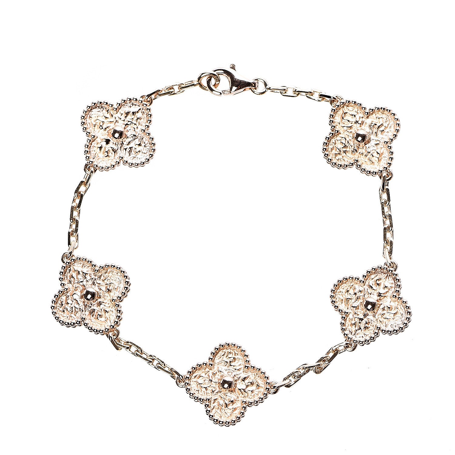 Van Cleef & Arpels 18K Rose Gold 5 Motifs Vintage Alhambra Bracelet 1 of 3