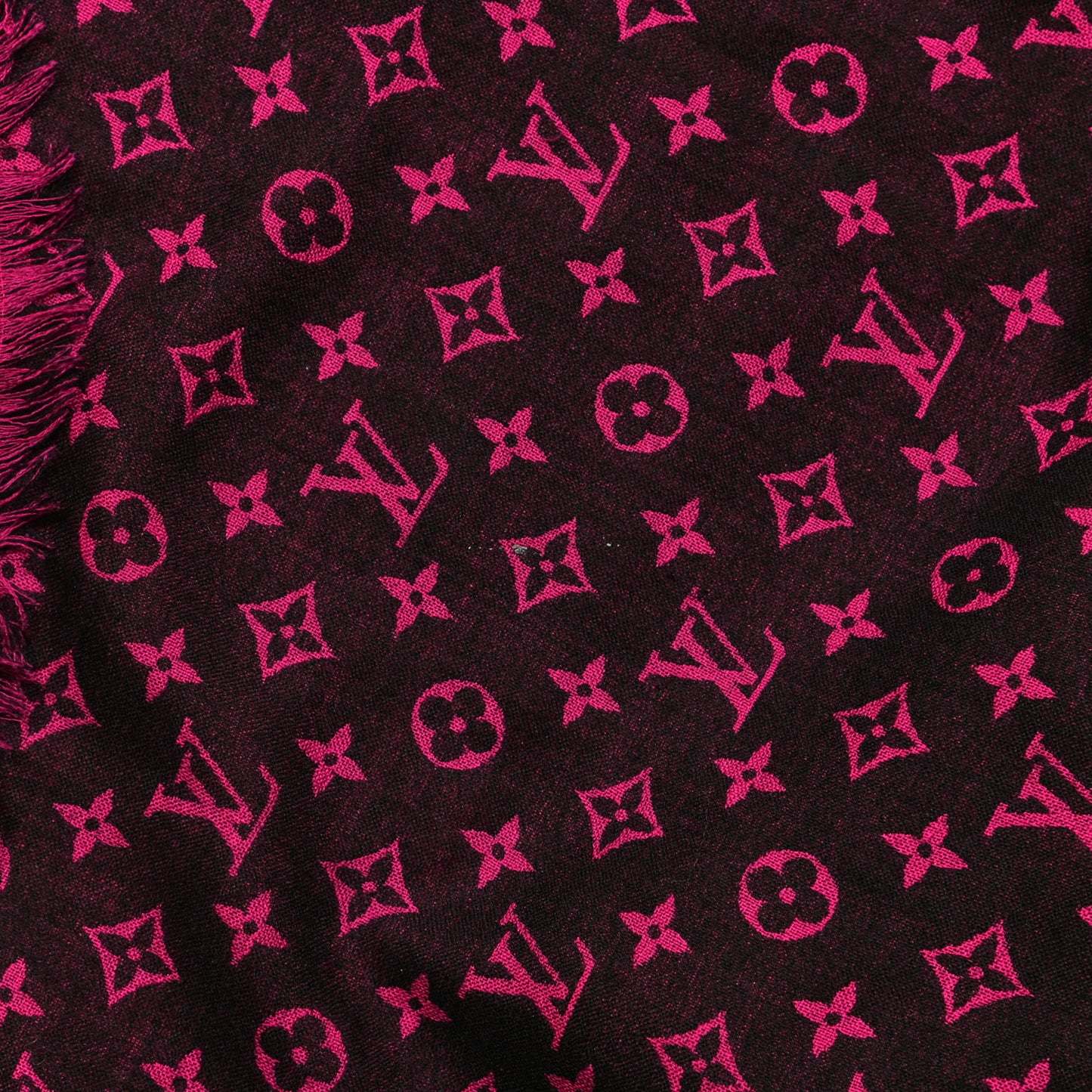 Wool Silk So LV Stole Black