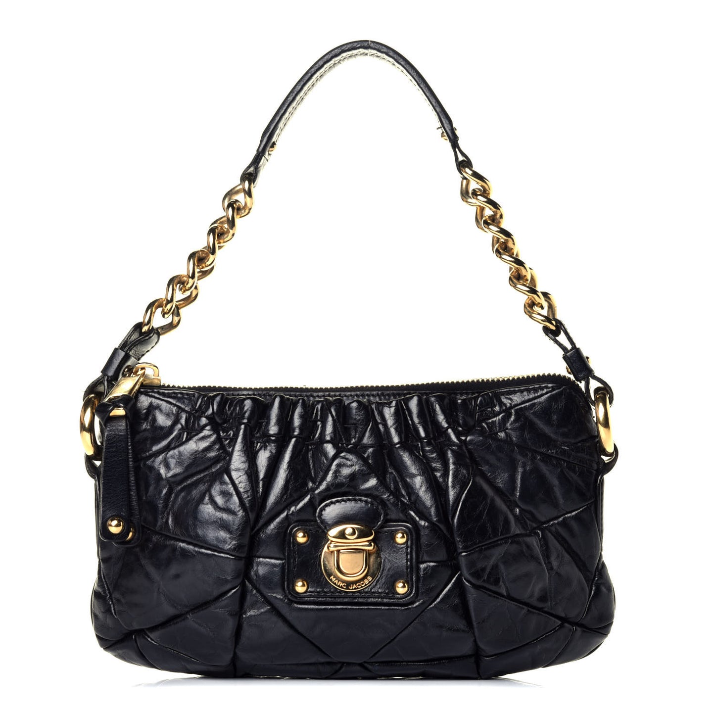 Calfskin Patchwork Camila Shoulder Bag Black