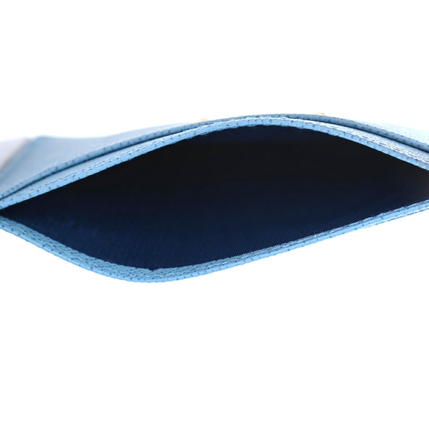 Prada Saffiano Vernice Metal Card Case Blue 4 of 4