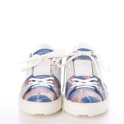 Valentino Garavani Calfskin Japanese Bird Print Rockstud Open Sneakers 40 2 of 9