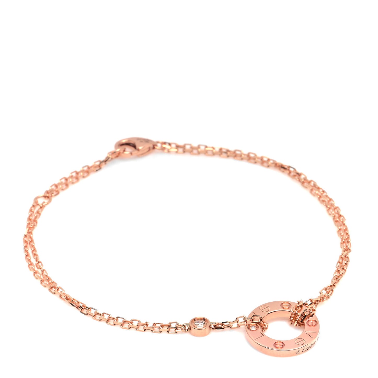 18K Pink Gold Diamond LOVE Bracelet