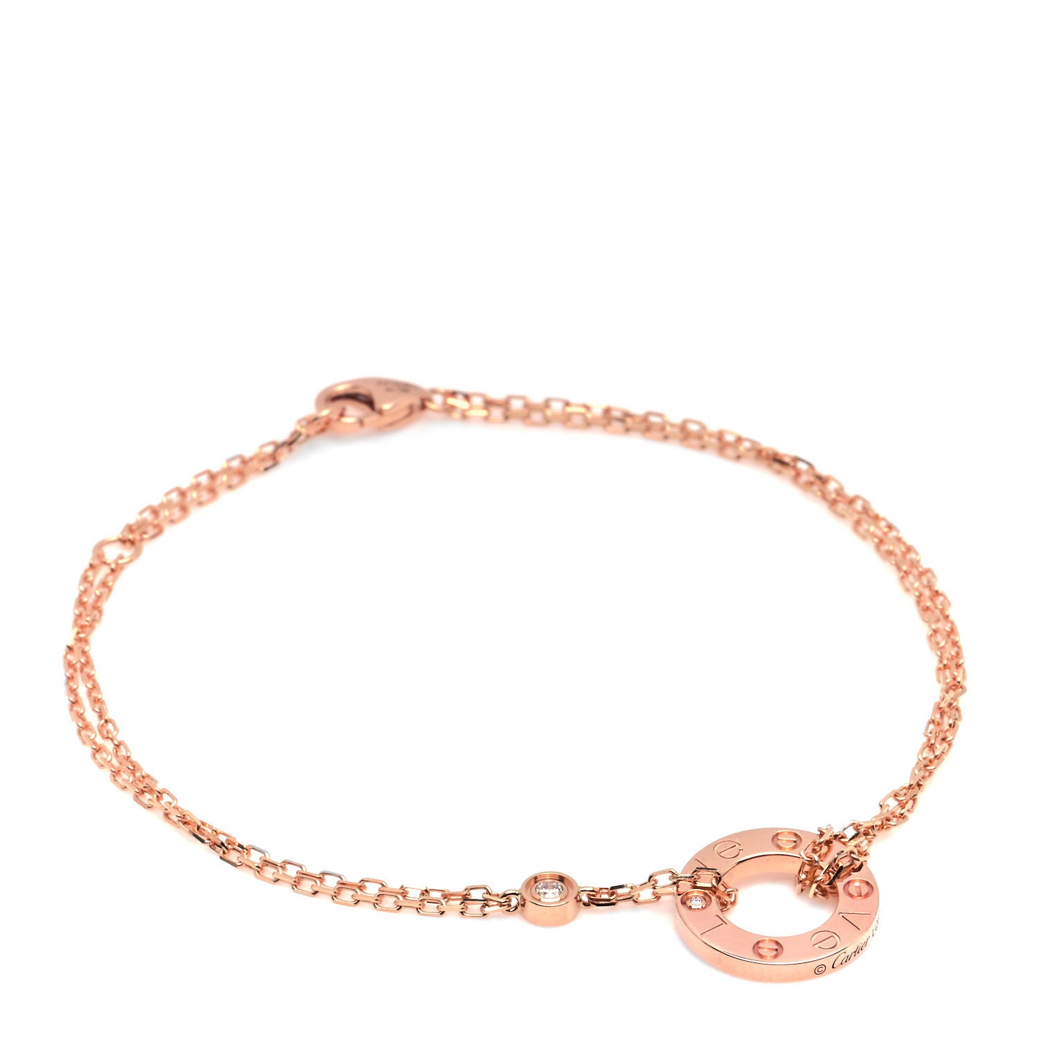 Cartier 18K Pink Gold Diamond LOVE Bracelet 1 of 5