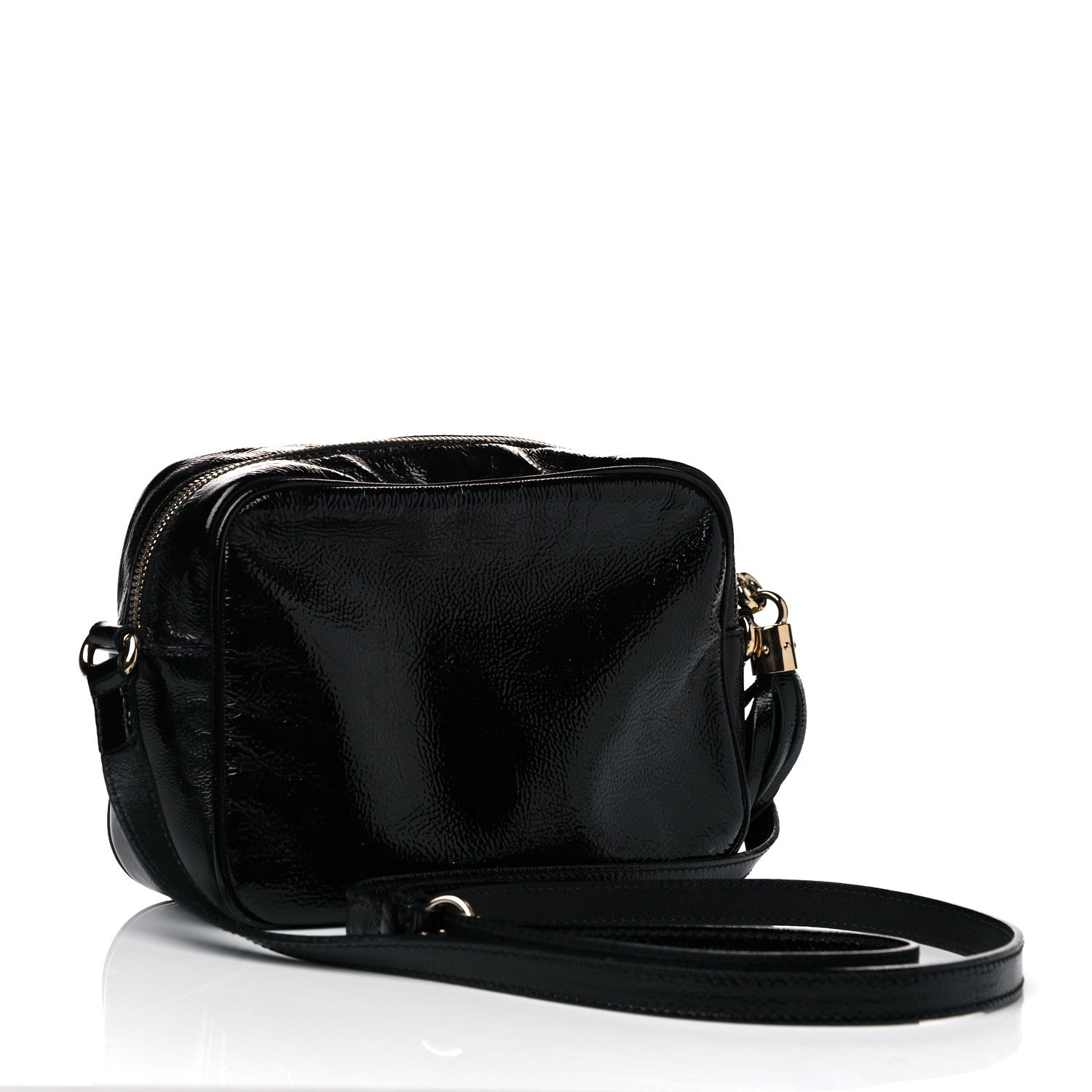 Gucci Soft Patent Small Soho Disco Bag Black 5 of 13