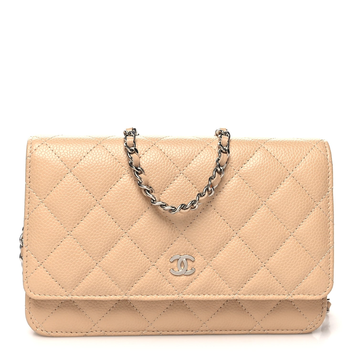 Chanel Caviar Quilted Wallet On Chain WOC Beige 1 of 11