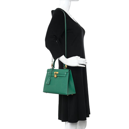 Hermes Epsom Kelly Sellier 25 Vert Vertigo 2 of 10