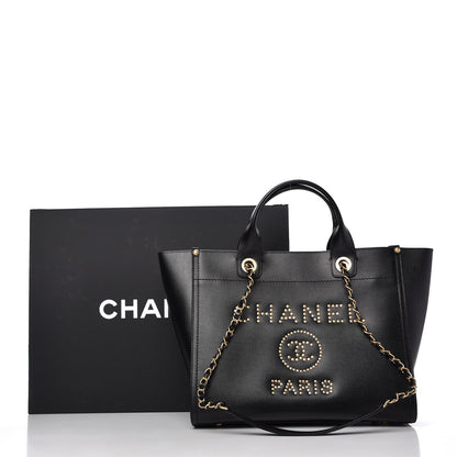 Chanel Caviar Small Studded Deauville Tote Black 11 of 13