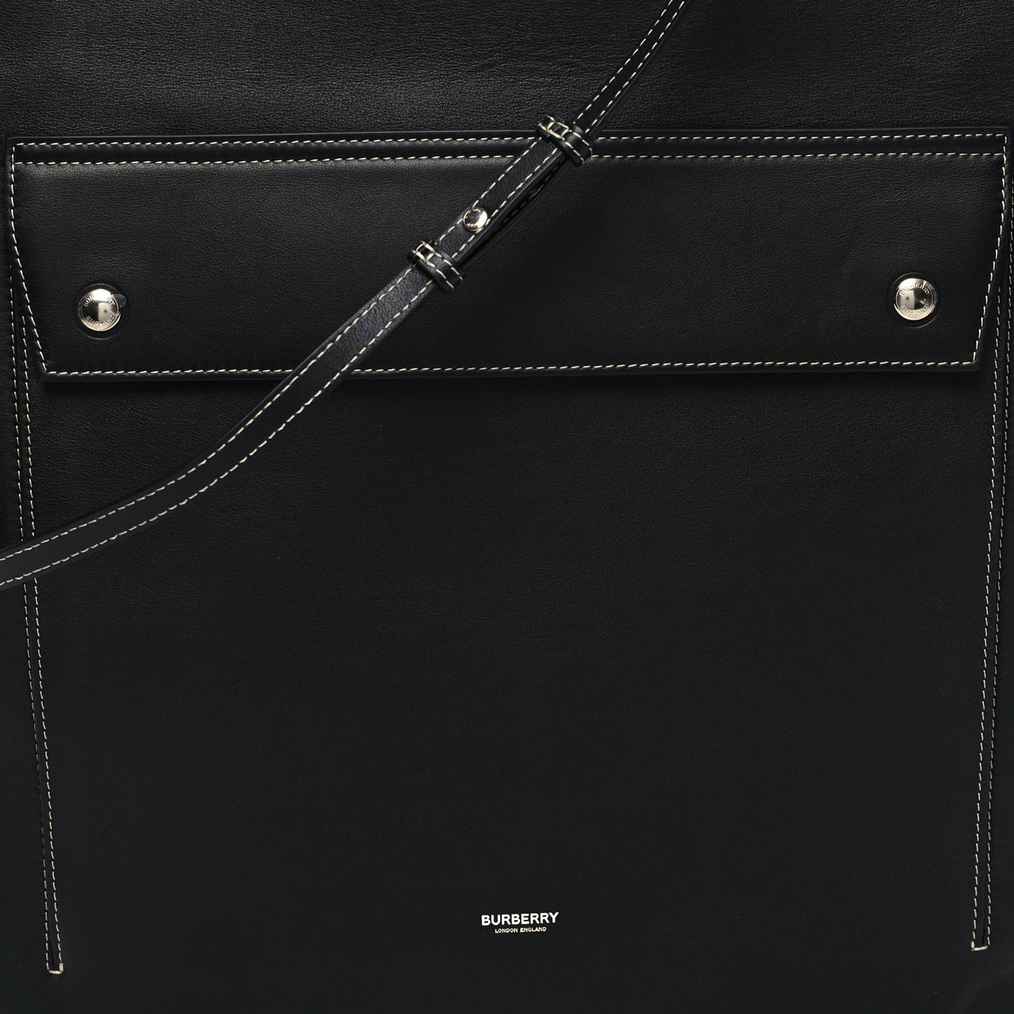 Medium Pocket Flat Tote Black