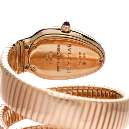 Bulgari 18K Rose Gold Diamond Bezel 35mm Serpenti Tubogas Double Spiral Quartz Watch Black 4 of 4