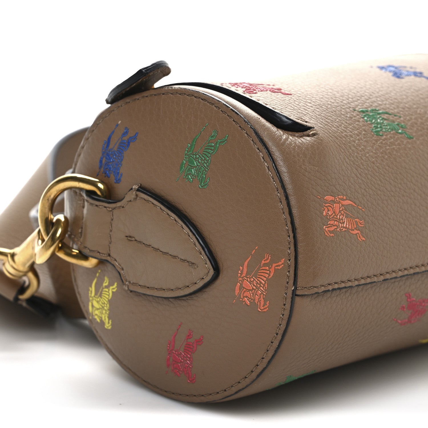 Burberry Grained Calfskin EKD The Barrel Bag Light Camel 9 of 10