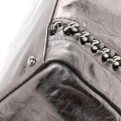 Chanel Metallic Cracked Calfskin Modern Chain Tote Dark Silver 14 of 14