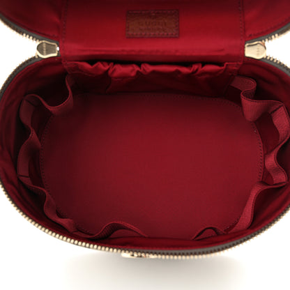 Gucci GG Supreme Monogram Ancora Calfskin Vanity Cosmetic Case Beige Ebony Rosso 5 of 9