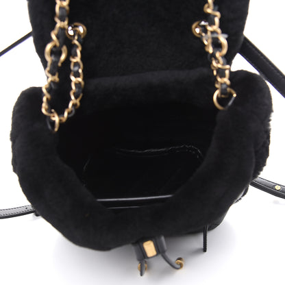 Chanel Lambskin Shearling Quilted CC Backpack Black 5 of 8
