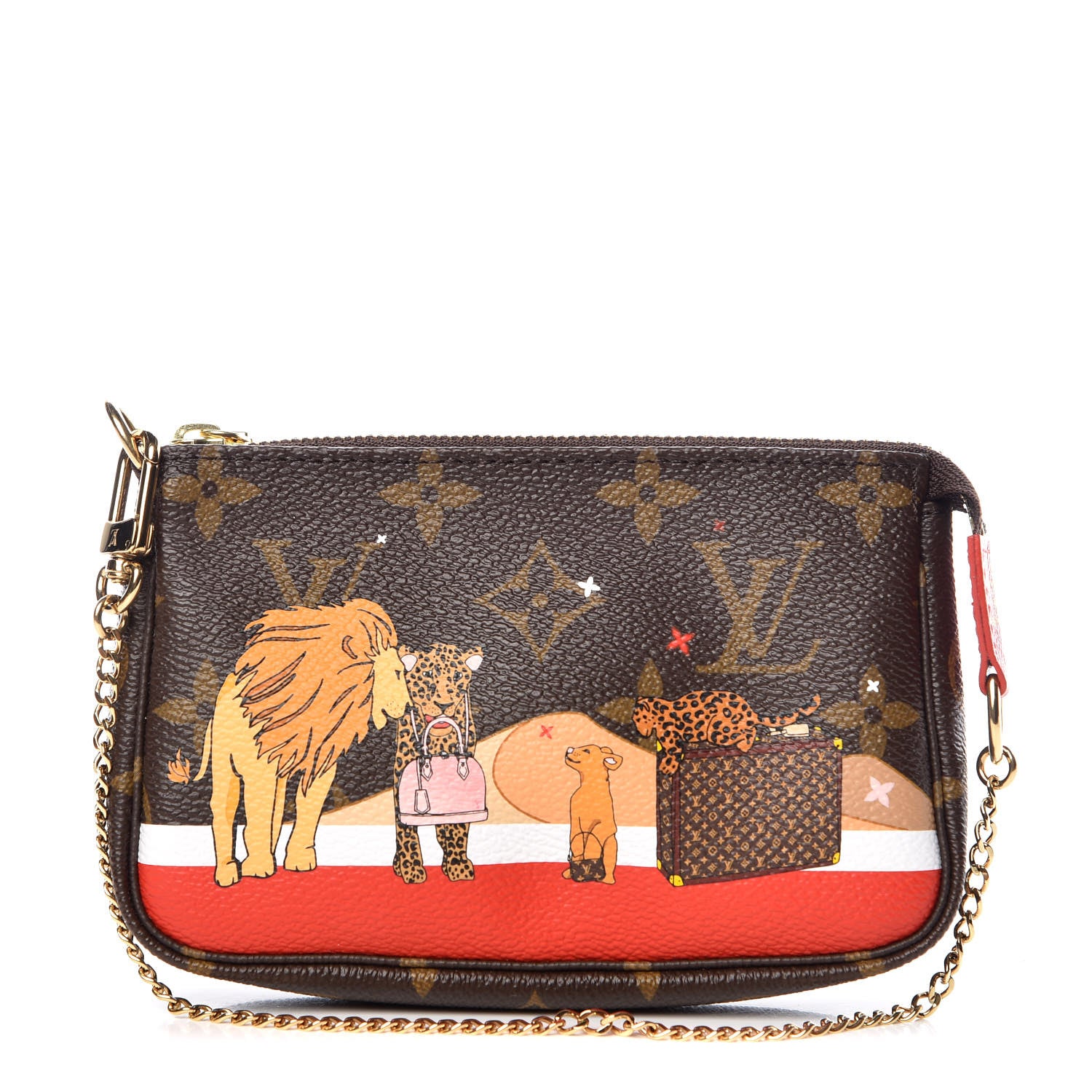Louis Vuitton Monogram 2018 Christmas Animation Mini Cats Pochette Accessories 1 of 8